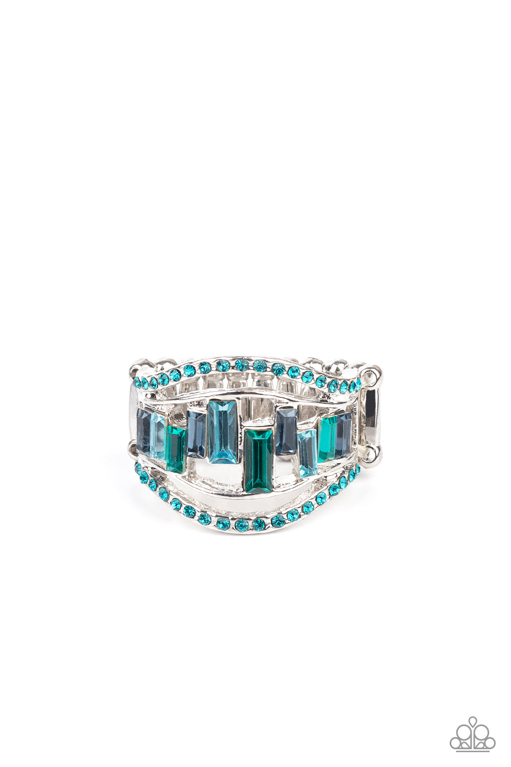 Paparazzi Accessories-Treasure Chest Charm Blue Ring