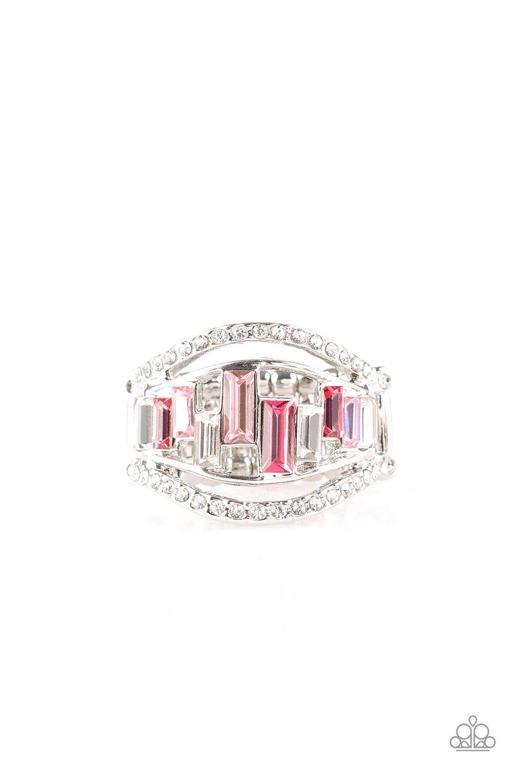 Paparazzi Accessories-Treasure Chest Charm Pink Ring