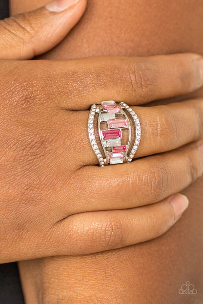 Paparazzi Accessories-Treasure Chest Charm Pink Ring