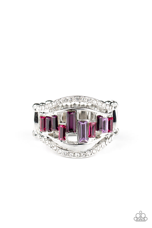 Paparazzi Accessories-Treasure Chest Charm Purple Ring