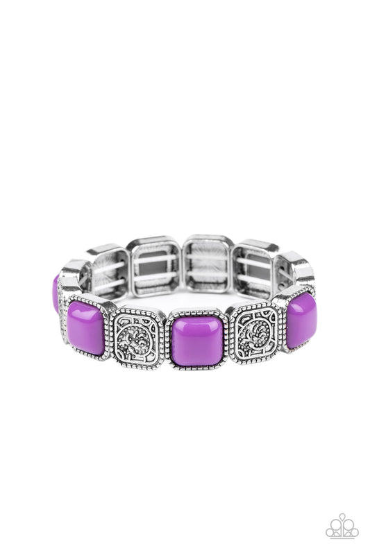 Paparazzi Accessories-Trendy Tease Purple Bead Bracelet