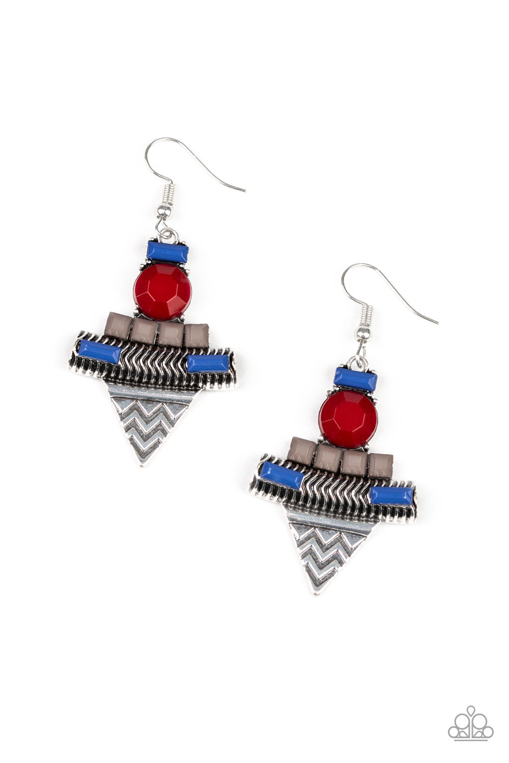 Paparazzi Accessories-Tribal Terrain Multi Color Earrings