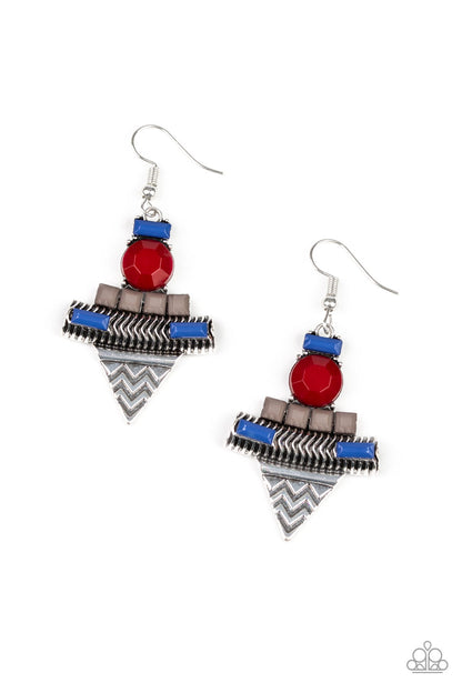 Paparazzi Accessories-Tribal Terrain Multi Color Earrings