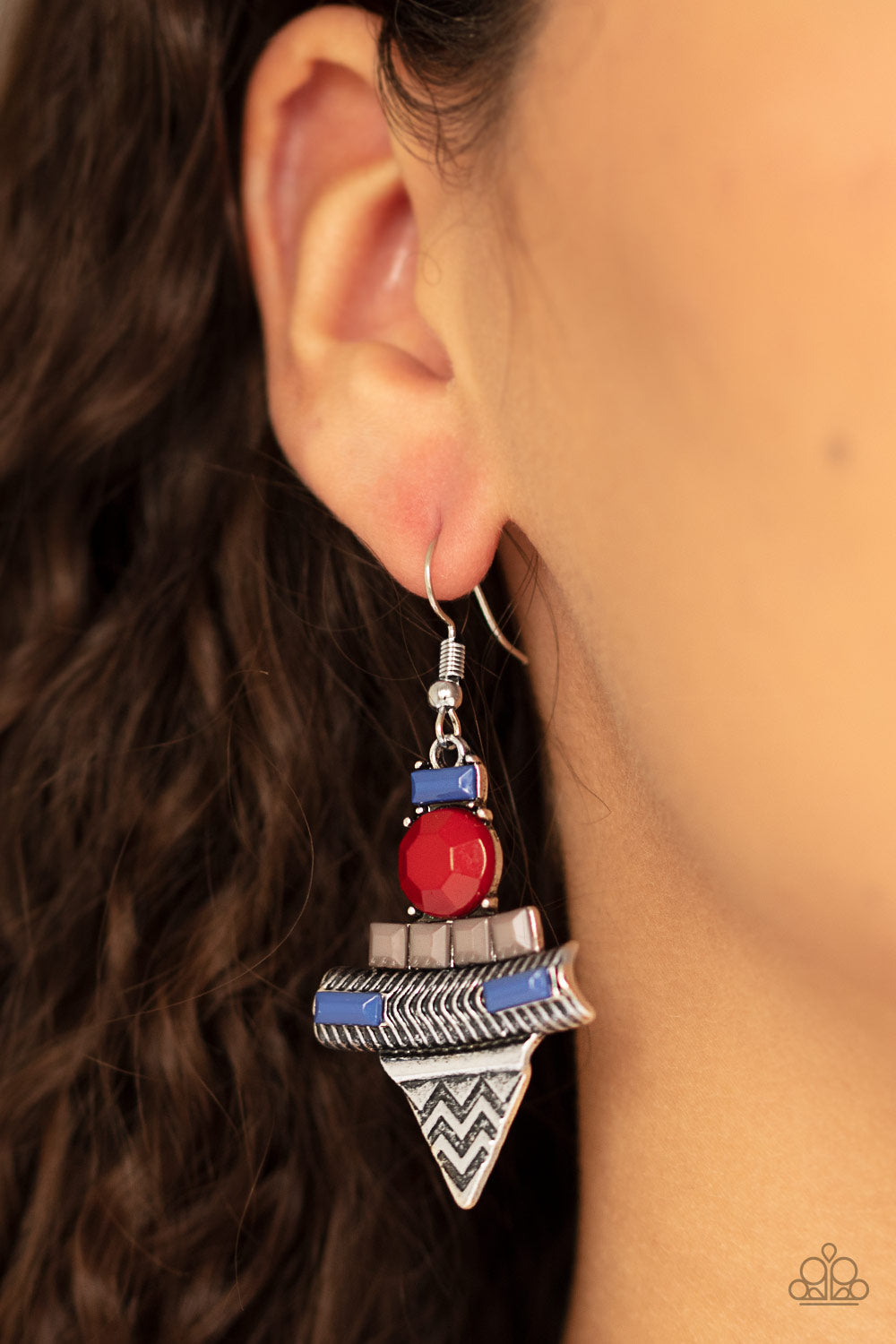 Paparazzi Accessories-Tribal Terrain Multi Color Earrings