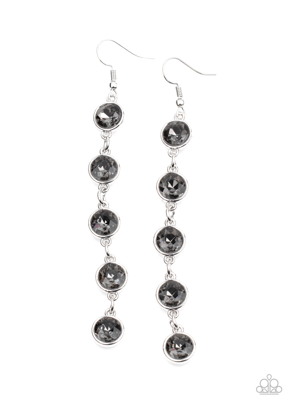 Paparazzi Accessories- Trickle Down Twinkle Silver Earrings