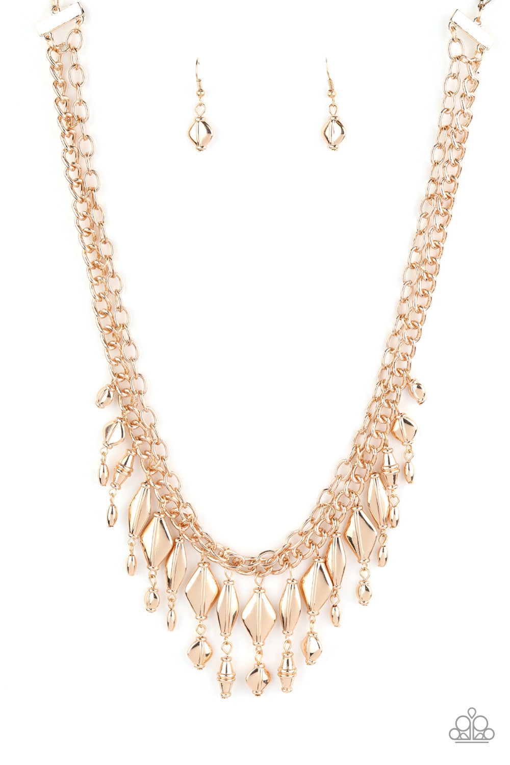 Paparazzi Accessories-Trinket Trade Gold Beaded Necklace Set