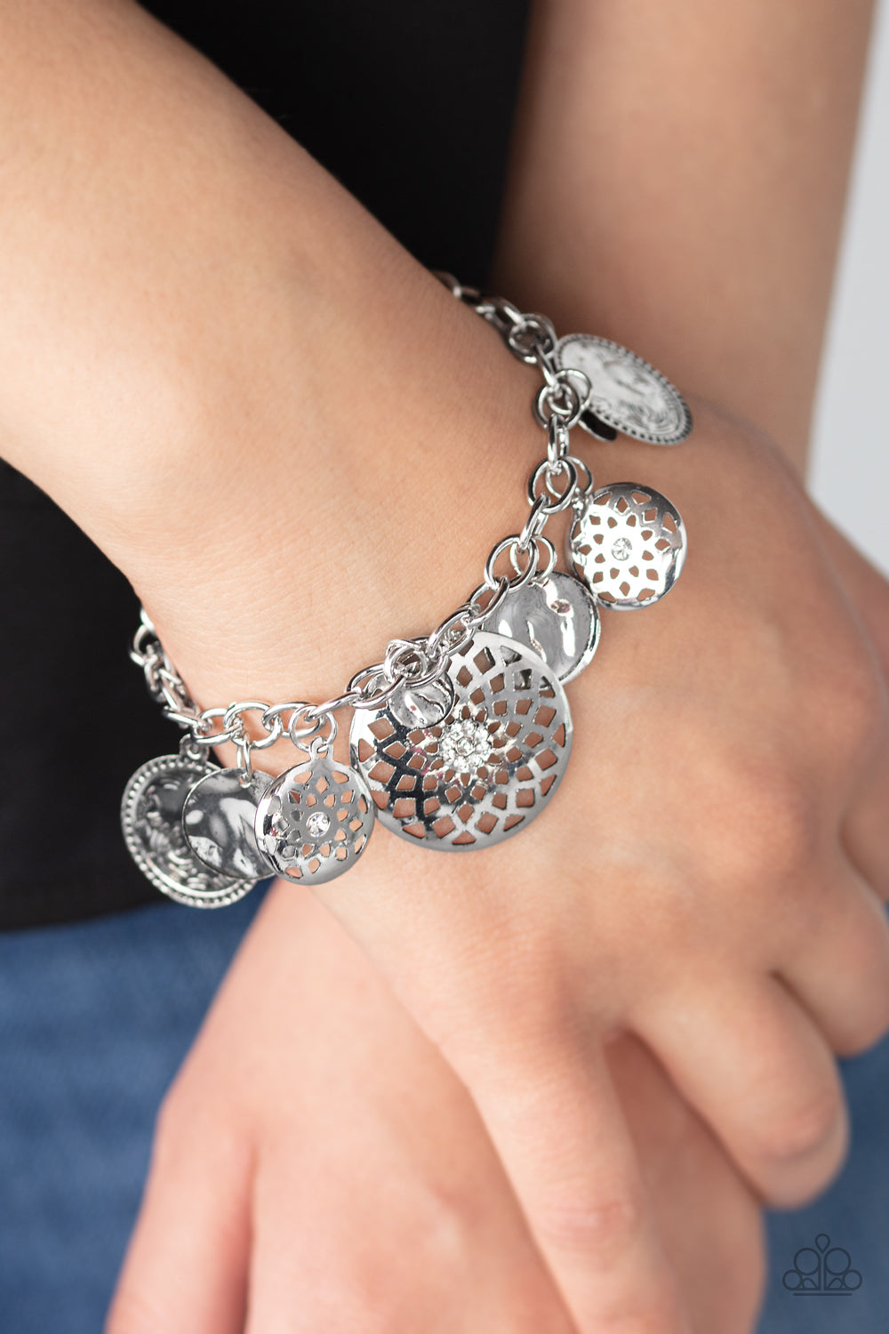 Paparazzi Accessories-Trinket Tranquility White Bracelet