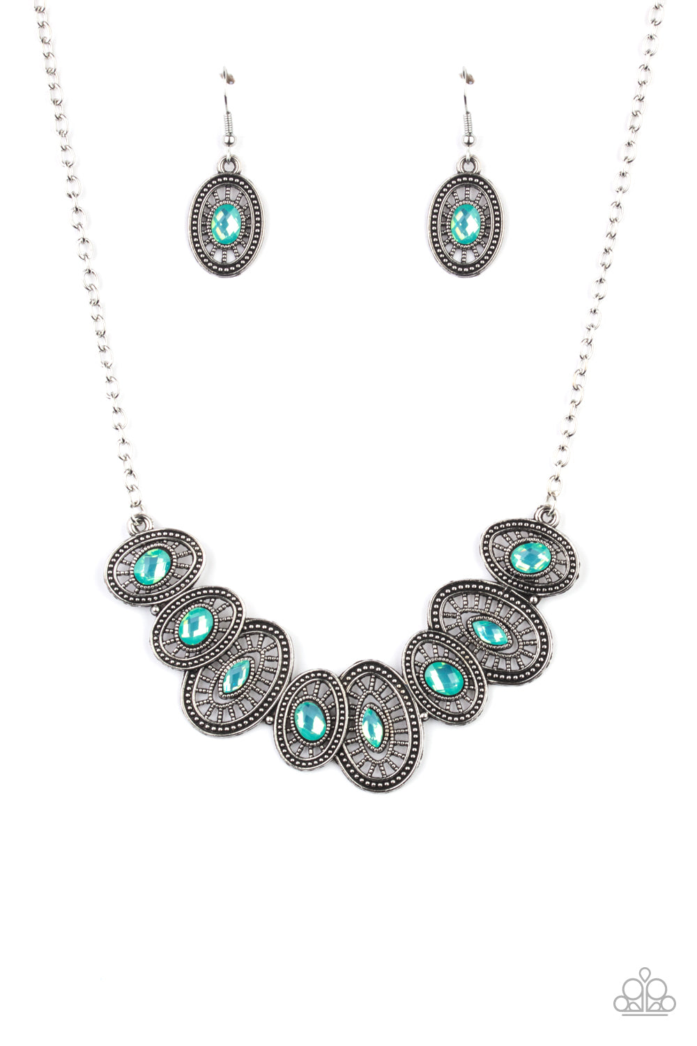 Paparazzi Accessories-Trinket Trove Green Necklace Set