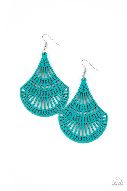 Paparazzi Accessories-Tropical Tempest Blue Earrings