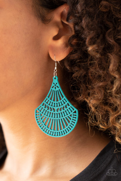 Paparazzi Accessories-Tropical Tempest Blue Earrings