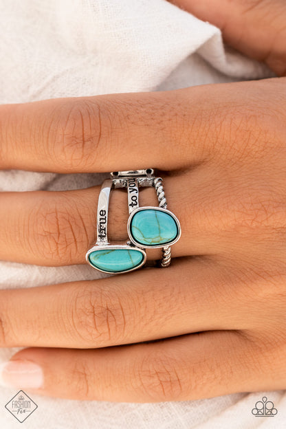 Paparazzi Accessories-True To You Blue Turquoise FF Inspirational  Ring