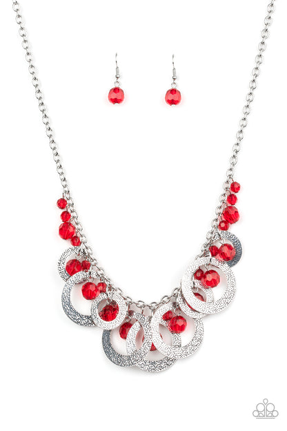 Paparazzi Accessories-Turn It Up-Red Necklace Set