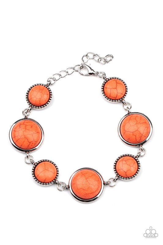 Paparazzi Accessories-Turn Up The Terra Orange Stone Bracelet