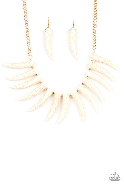 Paparazzi Accessories-Tusk Tundra White Necklace Set