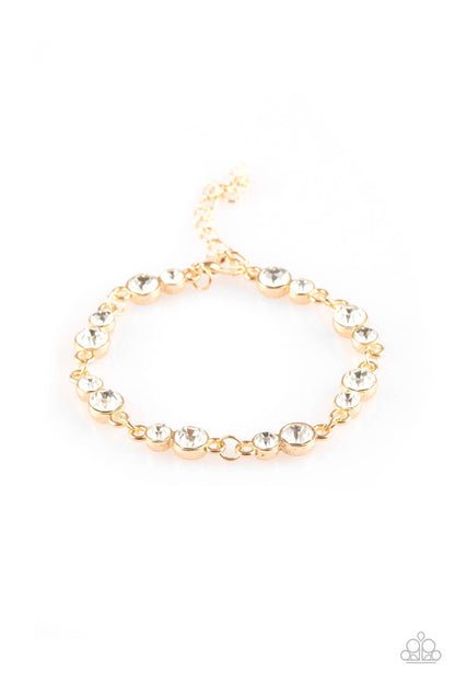 Paparazzi Accessories-Twinkle Twinkle Little STARLET Glassy Gold Bracelet