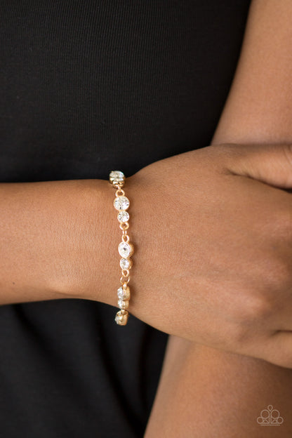 Paparazzi Accessories-Twinkle Twinkle Little STARLET Glassy Gold Bracelet