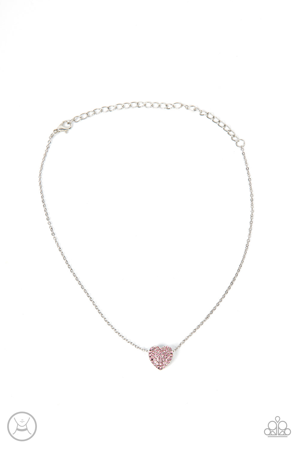 Paparazzi Accessories-Twitterpated Twinkle Pink Dainty Heart Choker Necklace Set