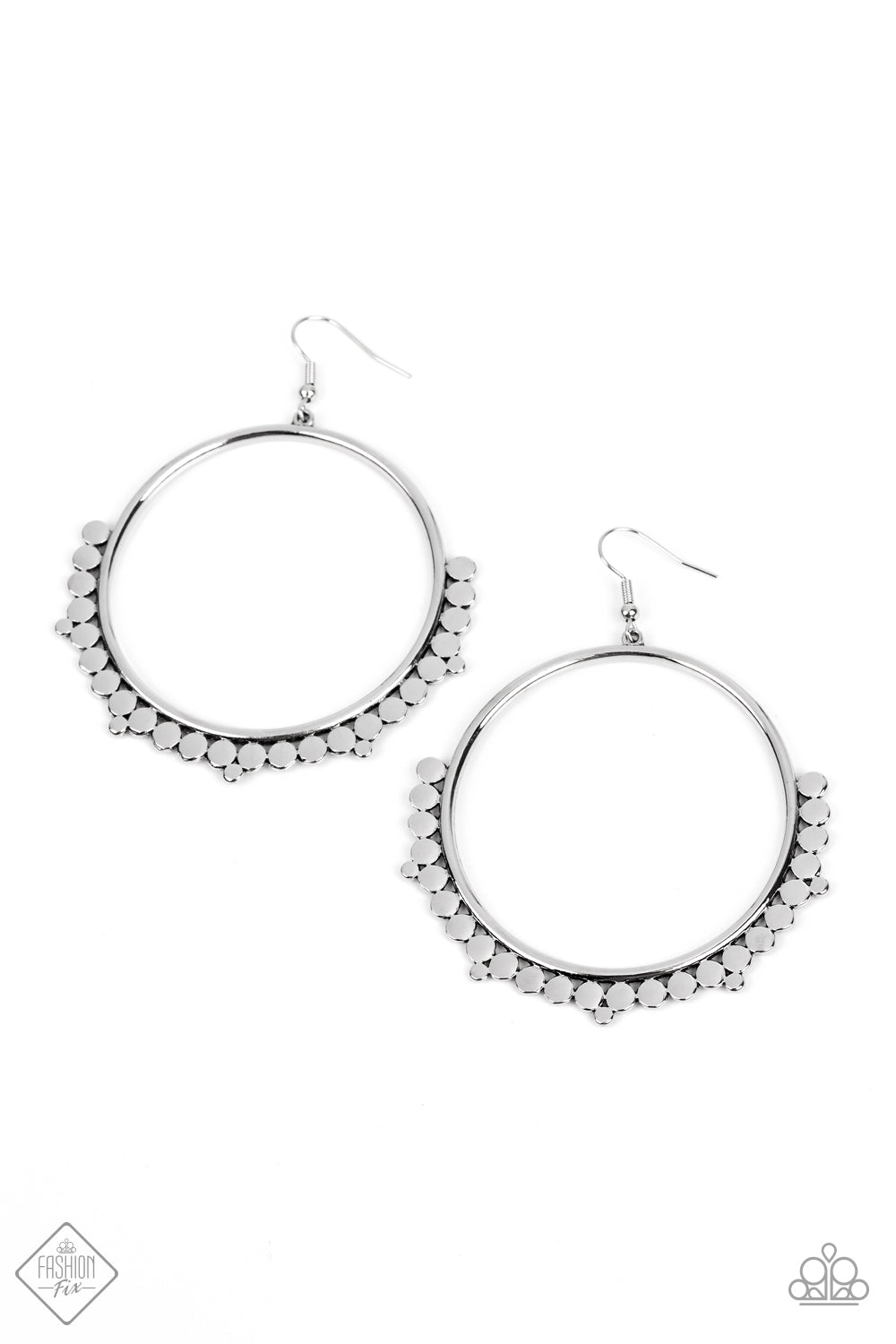 Paparazzi Accessories-Ultra Untamable Silver Fashion Fix Hoop Earrings