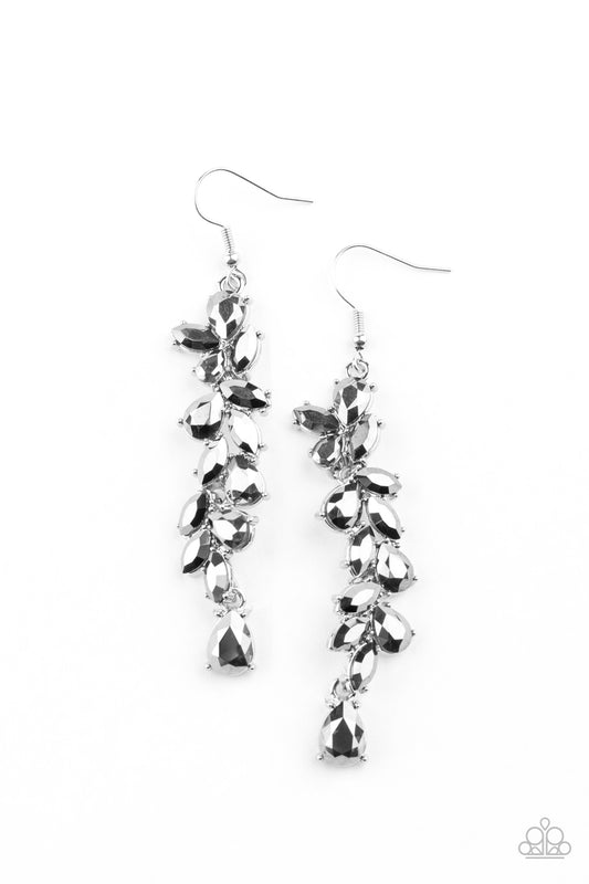 Paparazzi Accessories-Unlimited Luster Silver Rhinestone Earrings