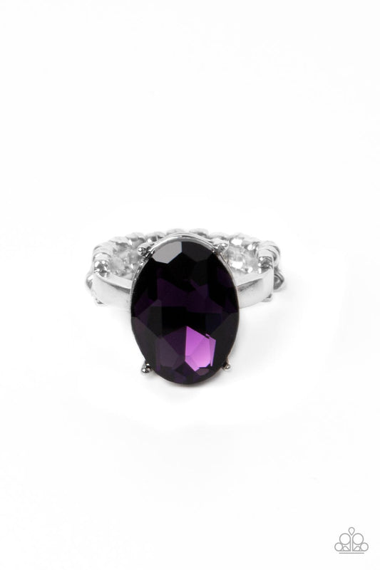 Paparazzi Accessories-Updated Dazzle Purple Plum Gem Ring