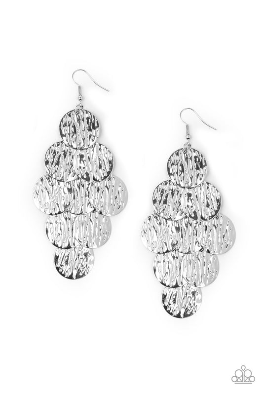 Paparazzi Accessories-Uptown Edge Silver Earrings