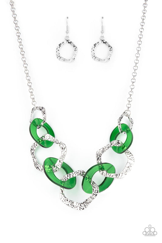 Paparazzi Accessories-Urban Circus Green Leprechaun Ring Necklace Set