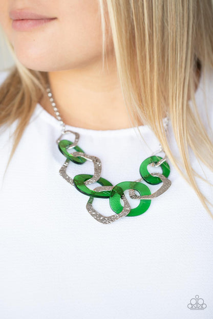 Paparazzi Accessories-Urban Circus Green Leprechaun Ring Necklace Set