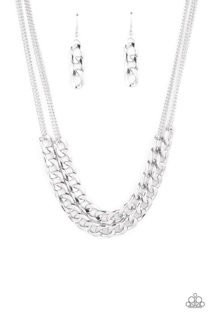 Paparazzi Accessories-Urban Culture Silver Chunky Necklace Set