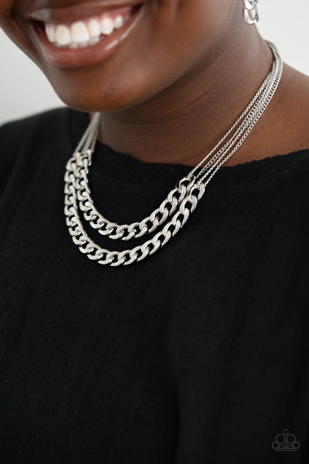 Paparazzi Accessories-Urban Culture Silver Chunky Necklace Set