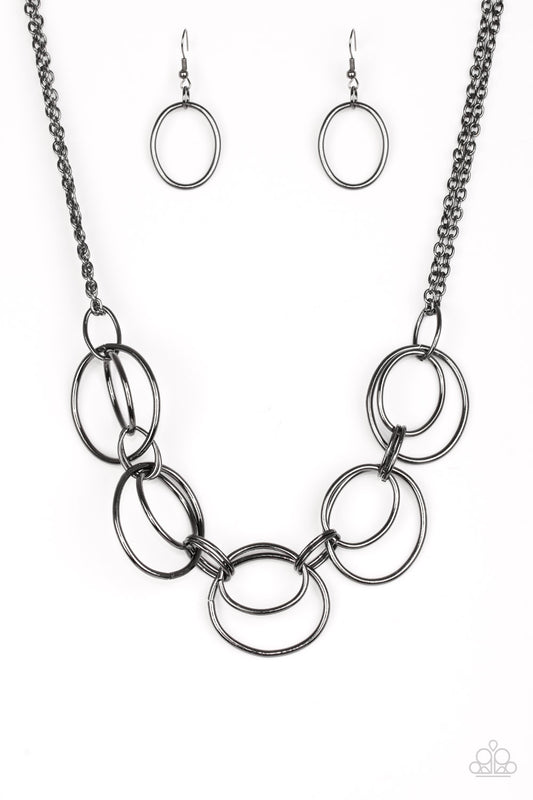 Paparazzi Accessories-Urban Orbit Black Necklace Set