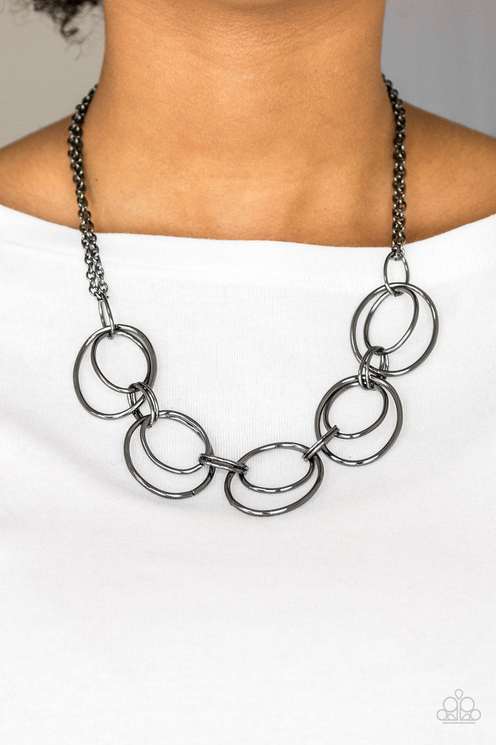 Paparazzi Accessories-Urban Orbit Black Necklace Set