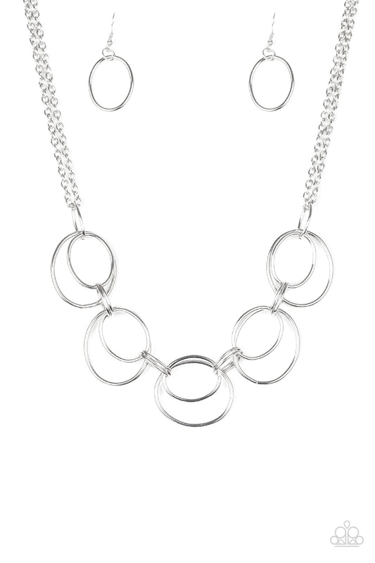 Paparazzi Accessories-Urban Orbit Silver Necklace Set