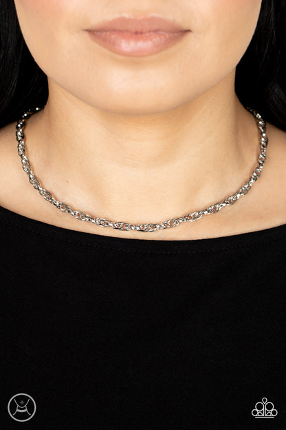 Paparazzi Accessories-Urban Underdog Silver Linked Chain Necklace Set