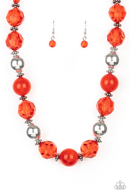 Paparazzi Accessories-Very Voluminous Red Necklace Set