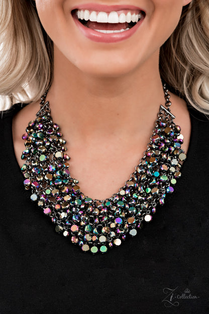 Paparazzi Accessories-Vivacious Cascade Oil Spill 2021 Zi Series Necklace Set