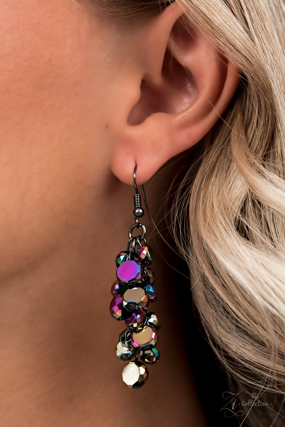 Paparazzi Accessories-Vivacious Cascade Oil Spill 2021 Zi Series Necklace Set