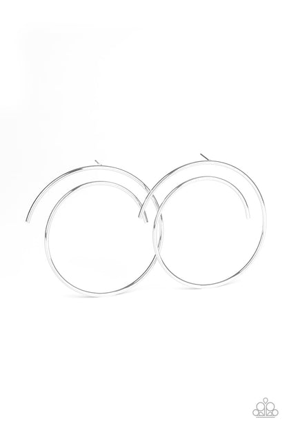 Paparazzi Accessories-Vogue Vortex Silver Earrings