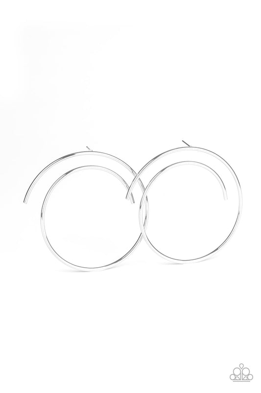 Paparazzi Accessories-Vogue Vortex Silver Earrings