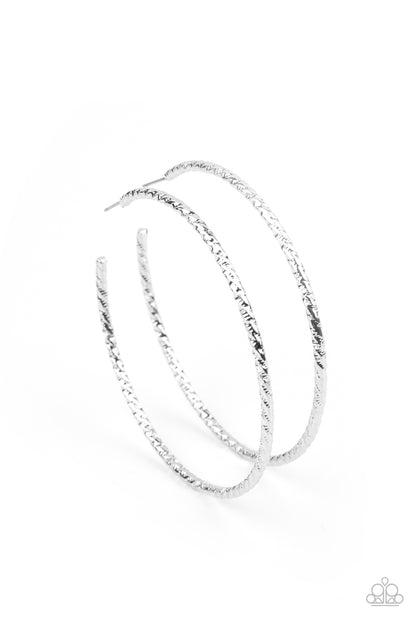 Paparazzi Accessories-Voluptuous Volume Silver Oversized Earrings