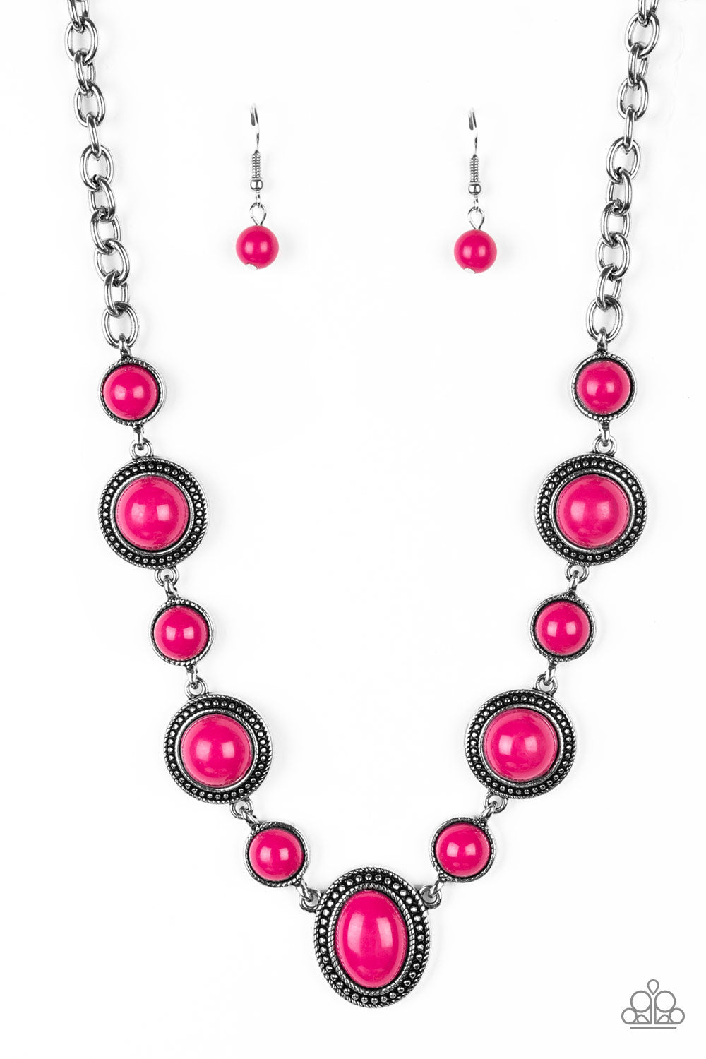 Paparazzi Accessories-Voyager Vibes Pink Necklace Set