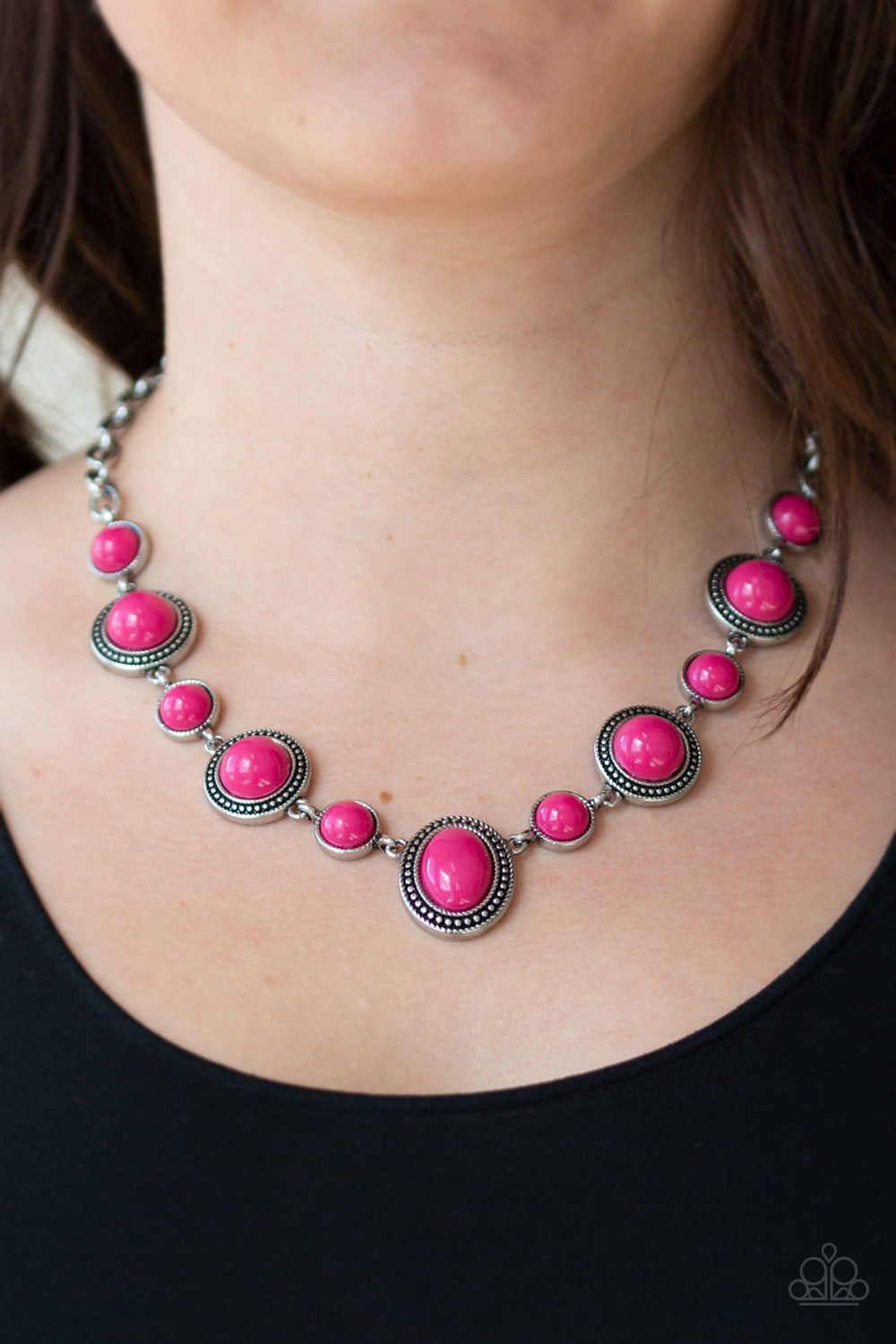 Paparazzi Accessories-Voyager Vibes Pink Necklace Set