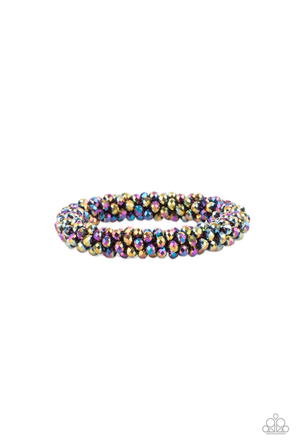 Paparazzi Accessories-Wake Up and Sparkle Multi Oil Spill Bead Bracelet