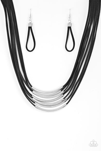 Paparazzi Accessories-Walk The WALKABOUT Black Necklace Set