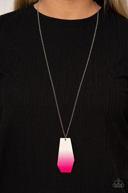 Paparazzi Accessories-Watercolor Skies Pink Ombre Necklace Set