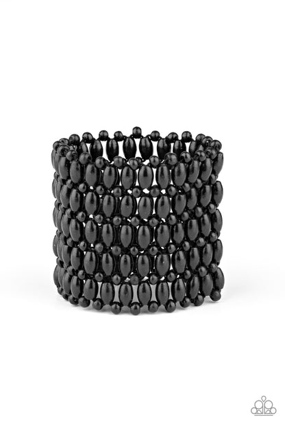 Paparazzi Accessories-Way Down In Kokomo Black Wood Bracelet