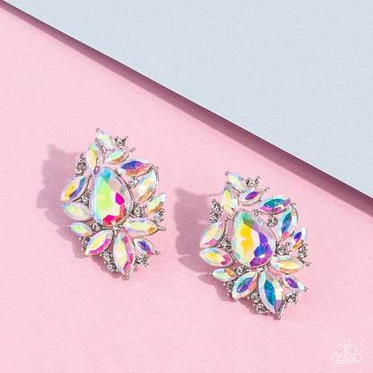 Paparazzi Accessories-We All Scream for Ice QUEEN Multi Iridescent Earrings