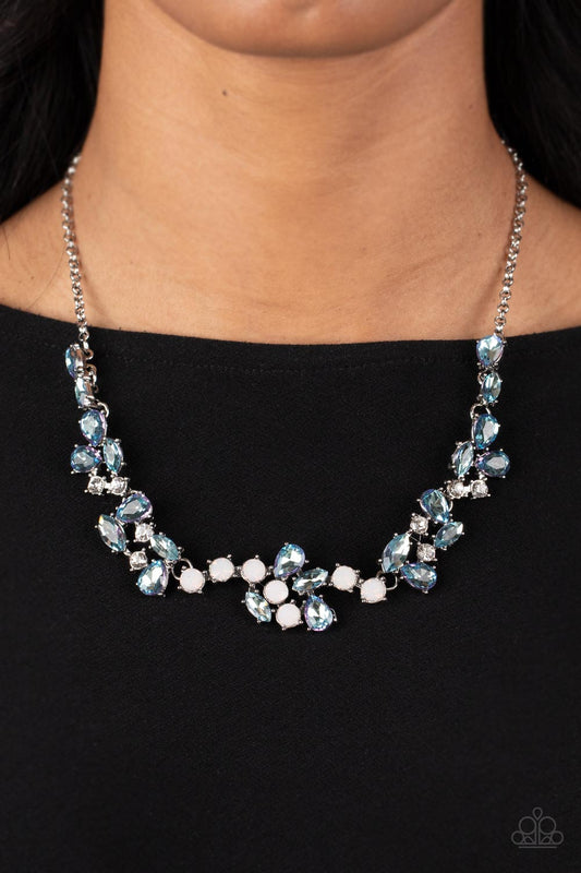 Paparazzi Accessories-Welcome To The Ice Age Blue Frosty Gem Necklace Set