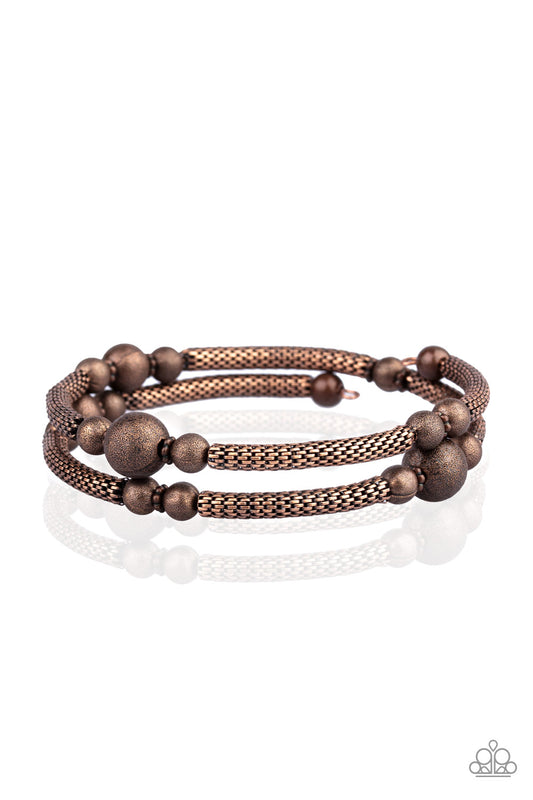 Paparazzi Accessories-West End Wraparound Copper Bracelet