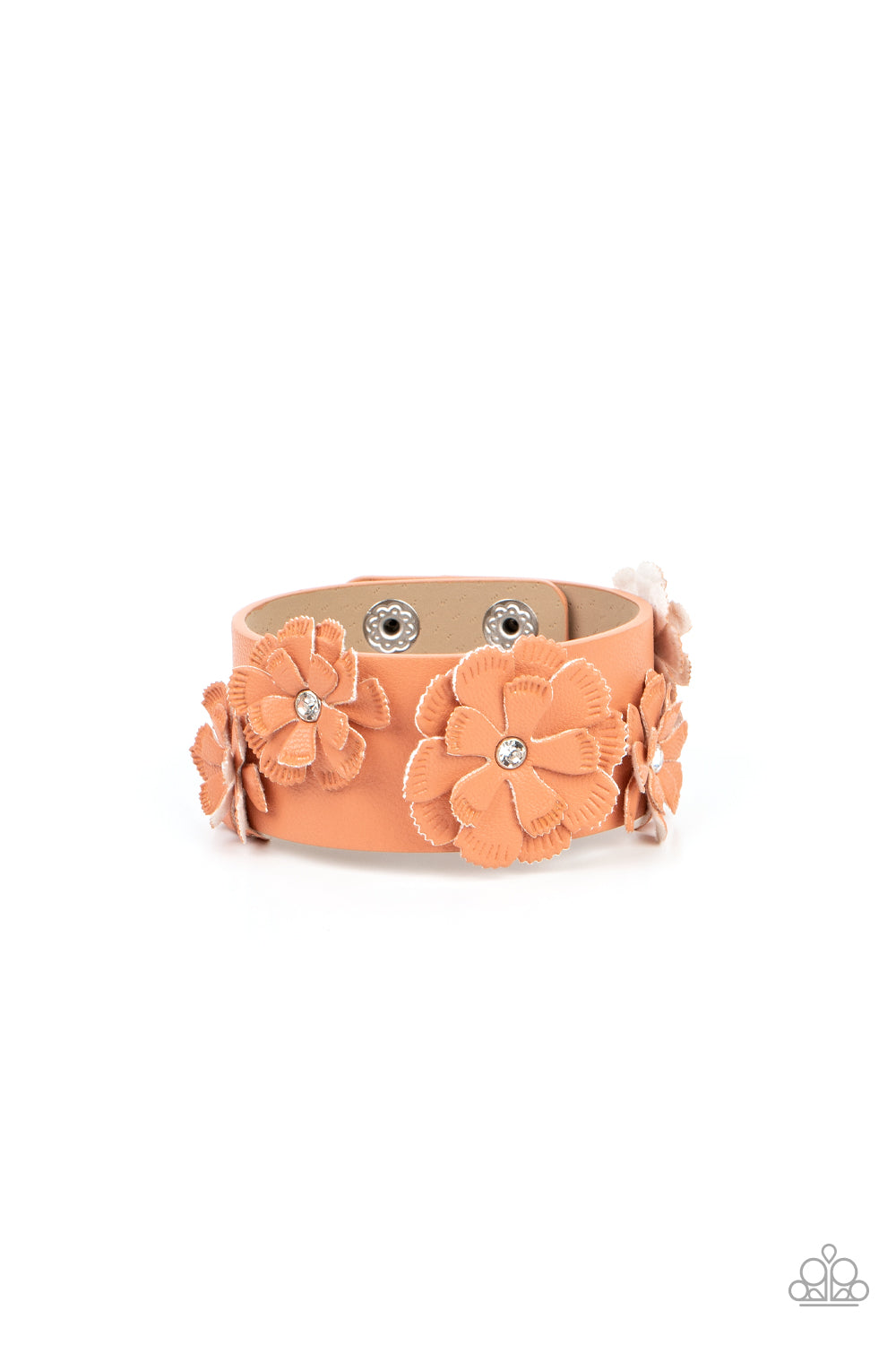 Paparazzi Accessories-What Do You Pro-POSIES Orange Leather Petal Bracelet