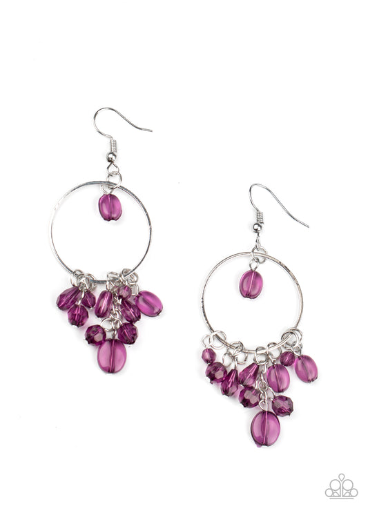 Paparazzi Accessories-Where Sky Touches The Sea Purple Earrings